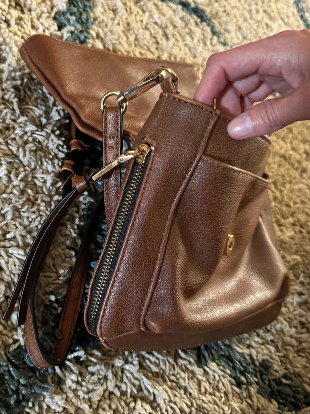 Moda Luxe Brown Crossbody Shoulder Bag